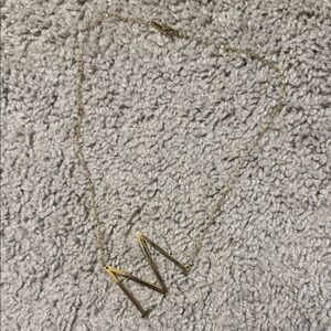 Gold Initial 'M' Necklace